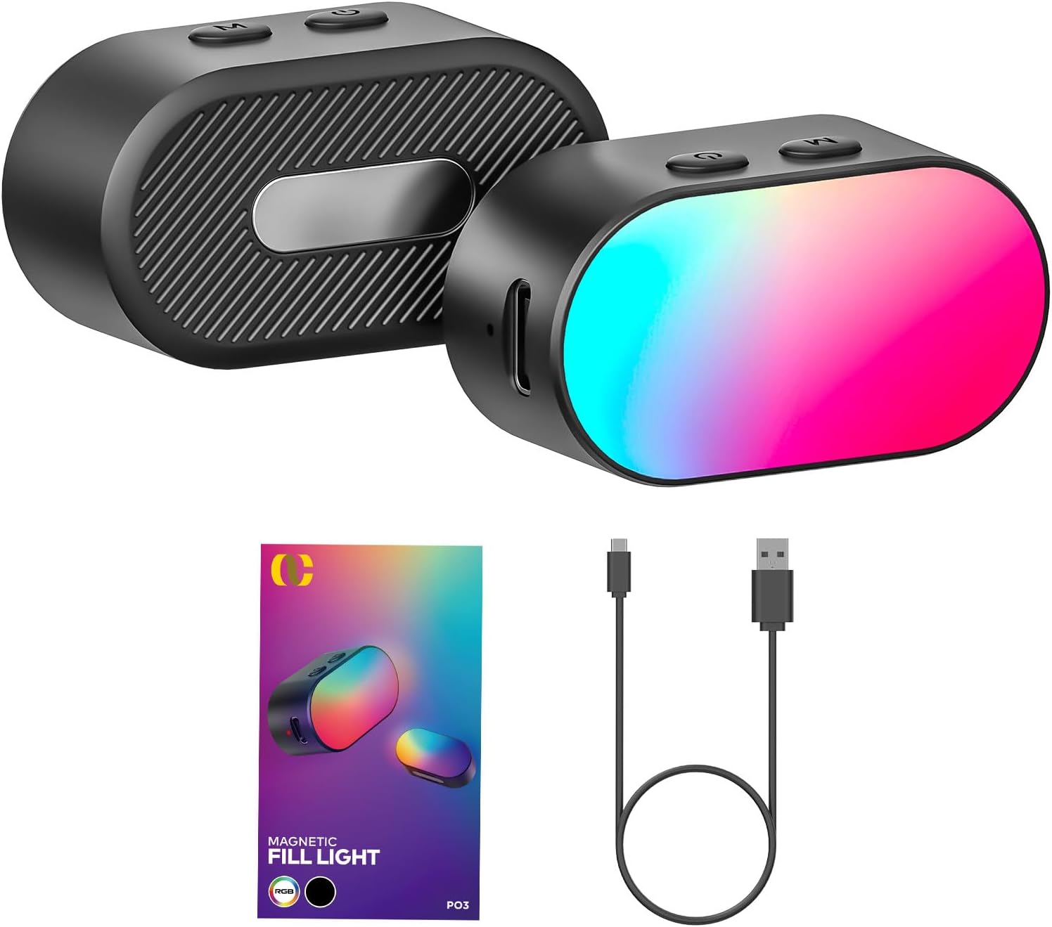 Photography Lighting Color - AOCHUAN Mini RGB Magnetisches Fülllicht 3-Stopp-Helligkeit