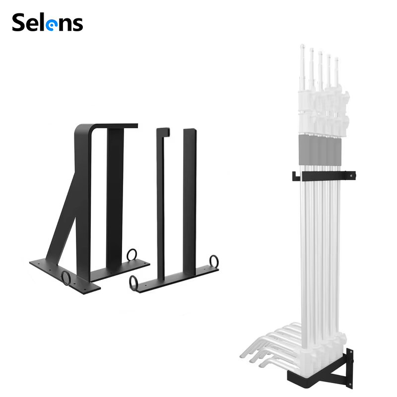 Photography Lighting Mount - Selens Wandmontage C-Stand Aufbewahrungsregal Schwerlast-Metallhalter Organizer
