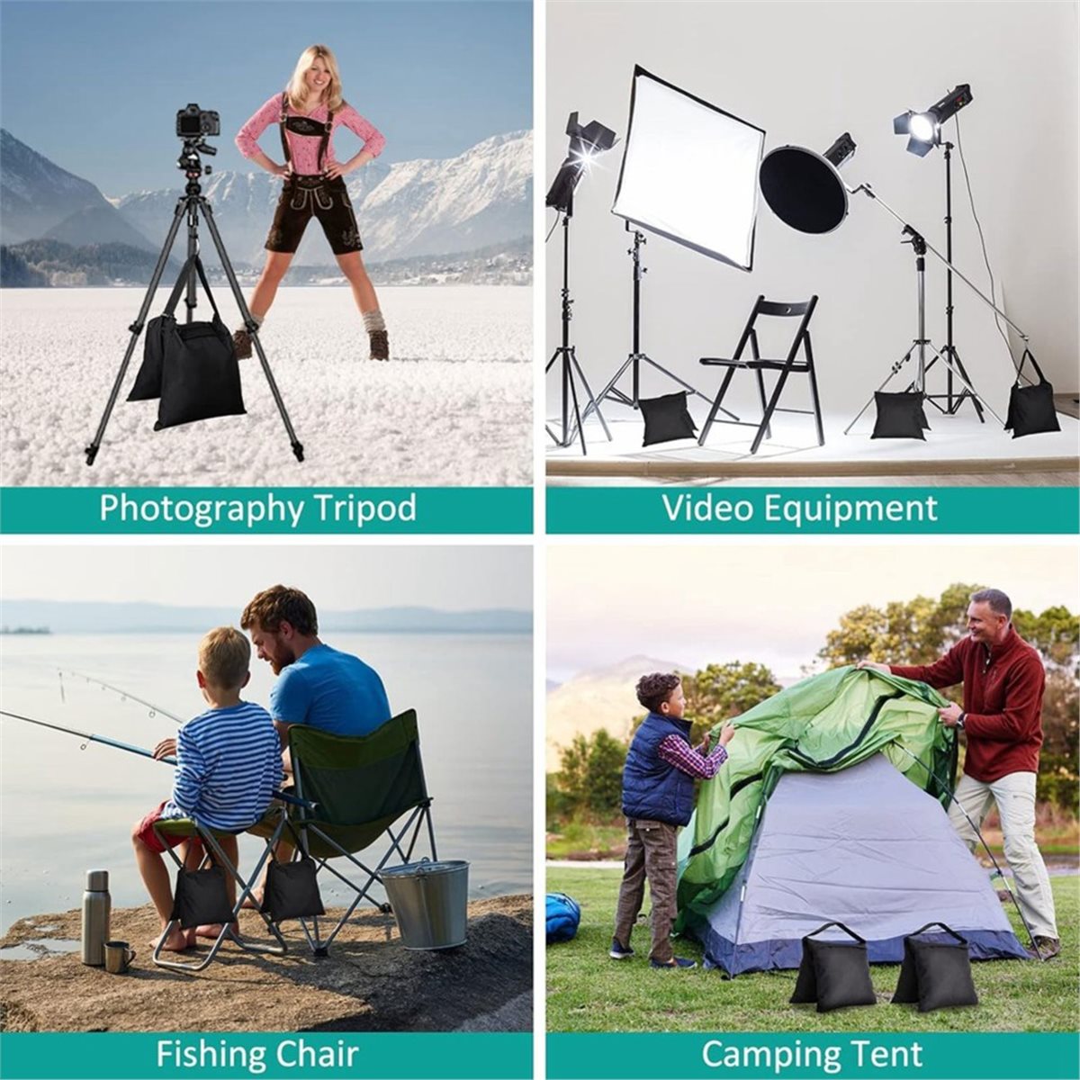 Light Stand Sandbag - DT75BG 8er-Pack Sandsäcke Gewichtssäcke für Lichtstative