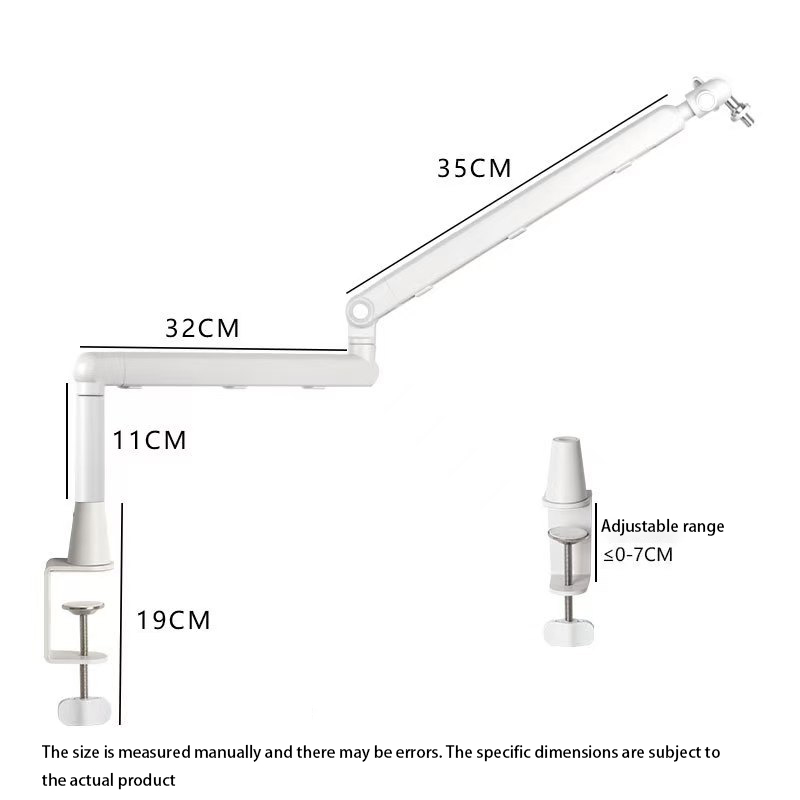 Boom Arm Stand - Verstellbarer Mikrofon-Schwenkarmständer Schwarz/Weiß, Schwerlast-Klemm-Mikrofonständer für K669