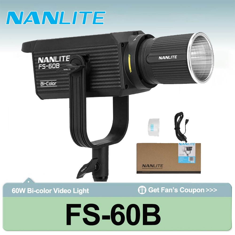 Photography Lighting Wireless - Nanlite FS-60B 70W Bi-Color Spotlight 2700K-6500K