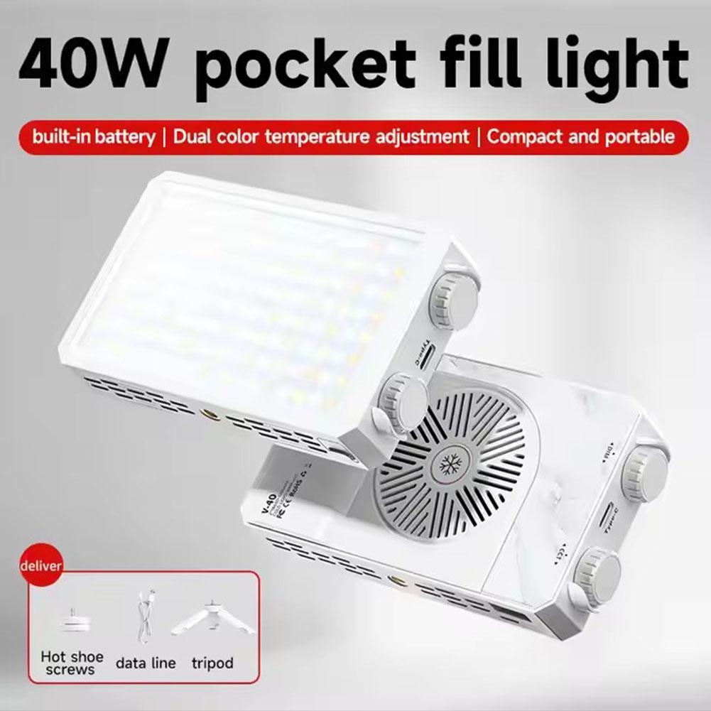 Photography Lighting Color - Anpassbare 40W LED-Kameralampe 2500K-9000K Bi-Color 3000mAh