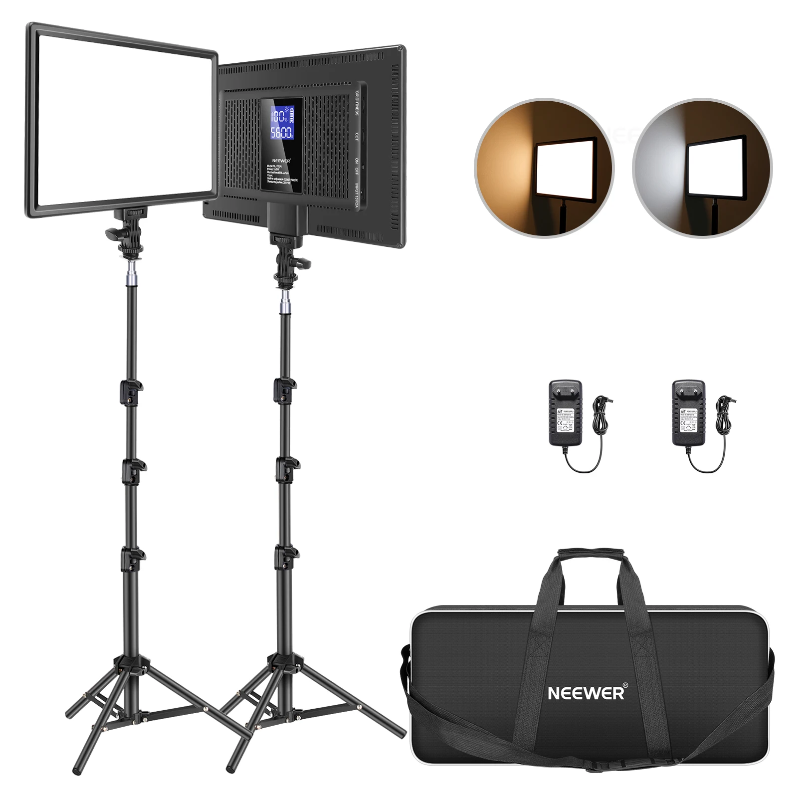 Photography Lighting Kit Neewer - Neewer Dimmbares LED-Videopanel-Fotografie-Set, 2er-Pack 12,9 Zoll