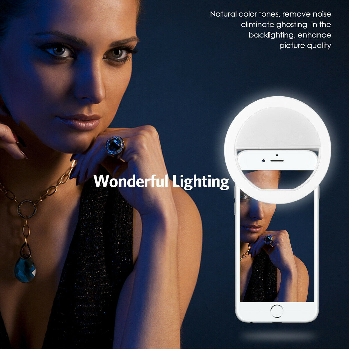 Photography Lighting Continuous - USB-Lade-LED-Selfie-Ringlicht Handy-Objektiv LED-Selfie-Lampe Ring für iPhone