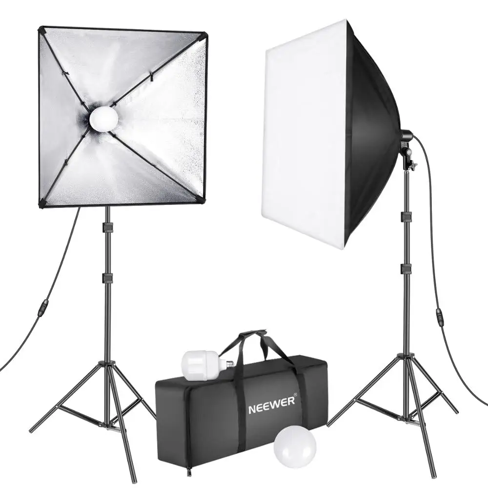Photography Lighting Kit Neewer - Neewer verbessertes 450W LED-Fotografie-Softbox-Beleuchtungsset: (2) 24x24