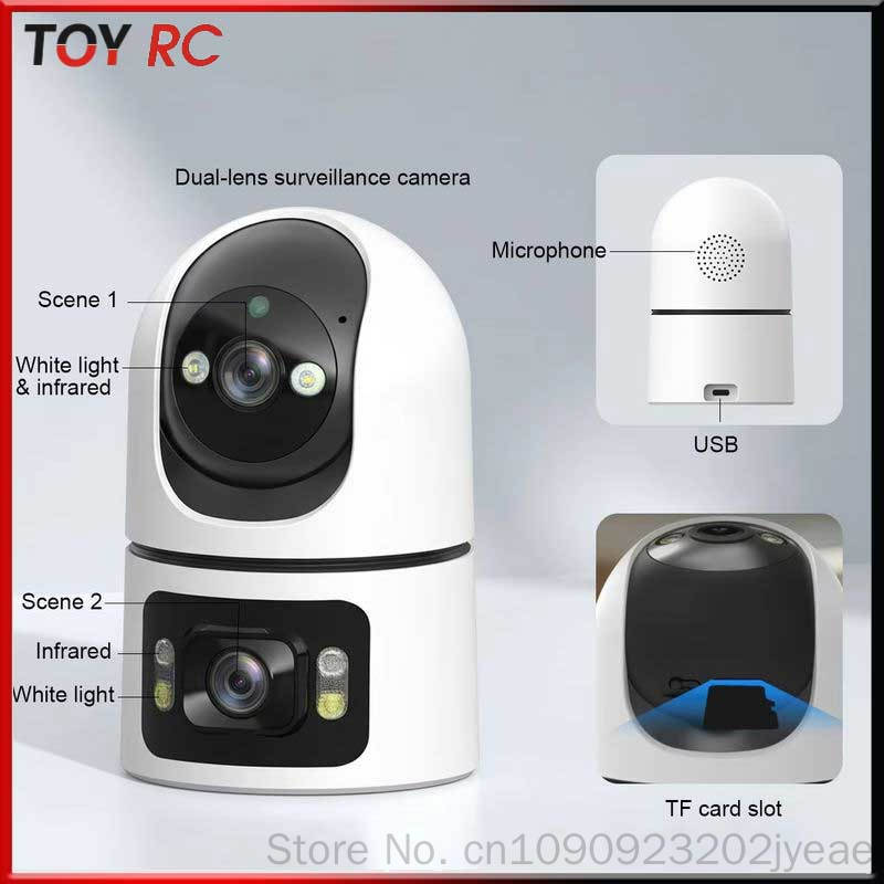 Photography Lighting Definition - Kabellose WLAN-Kamera mit Hochauflösung, Doppelbeleuchtung, Vollfarb-Mobiltelefon-Sprachintercom,