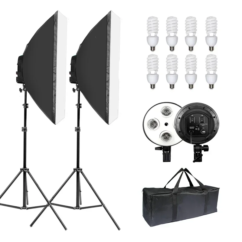 Portrait Photography With Lighting - Fotostudio-Beleuchtungsset mit E27 4-in-1-Lampenfassung für Foto-,