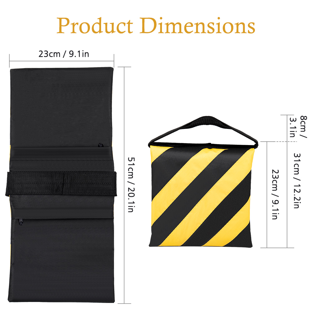 Light Stand Sandbag - SH Schwarz-Gelb Gestreifte Fotografie-Sandsäcke für C-Ständer,