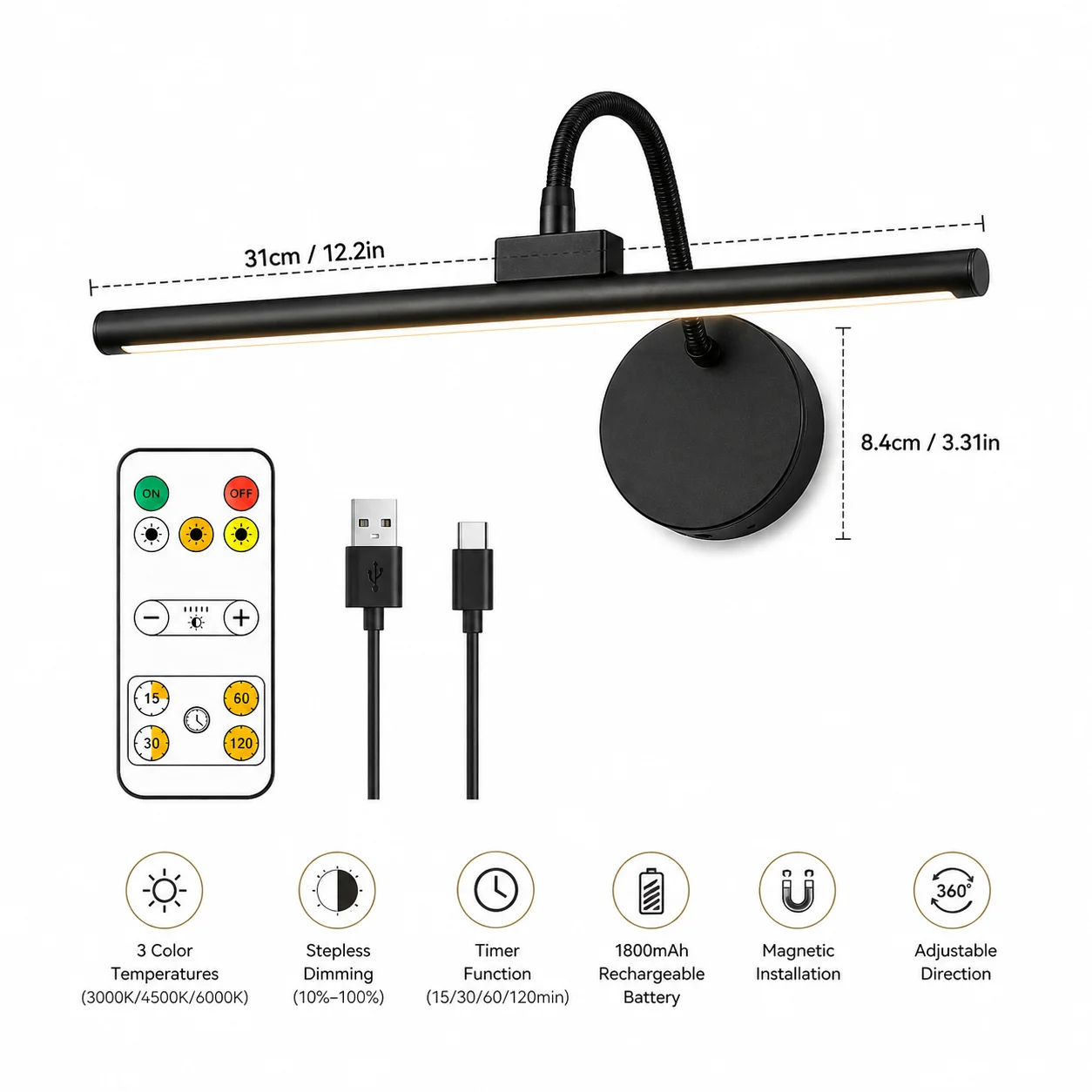 LED Kabellose Bildleuchte mit  – Photography Lighting Wireless Bewertung und Preis