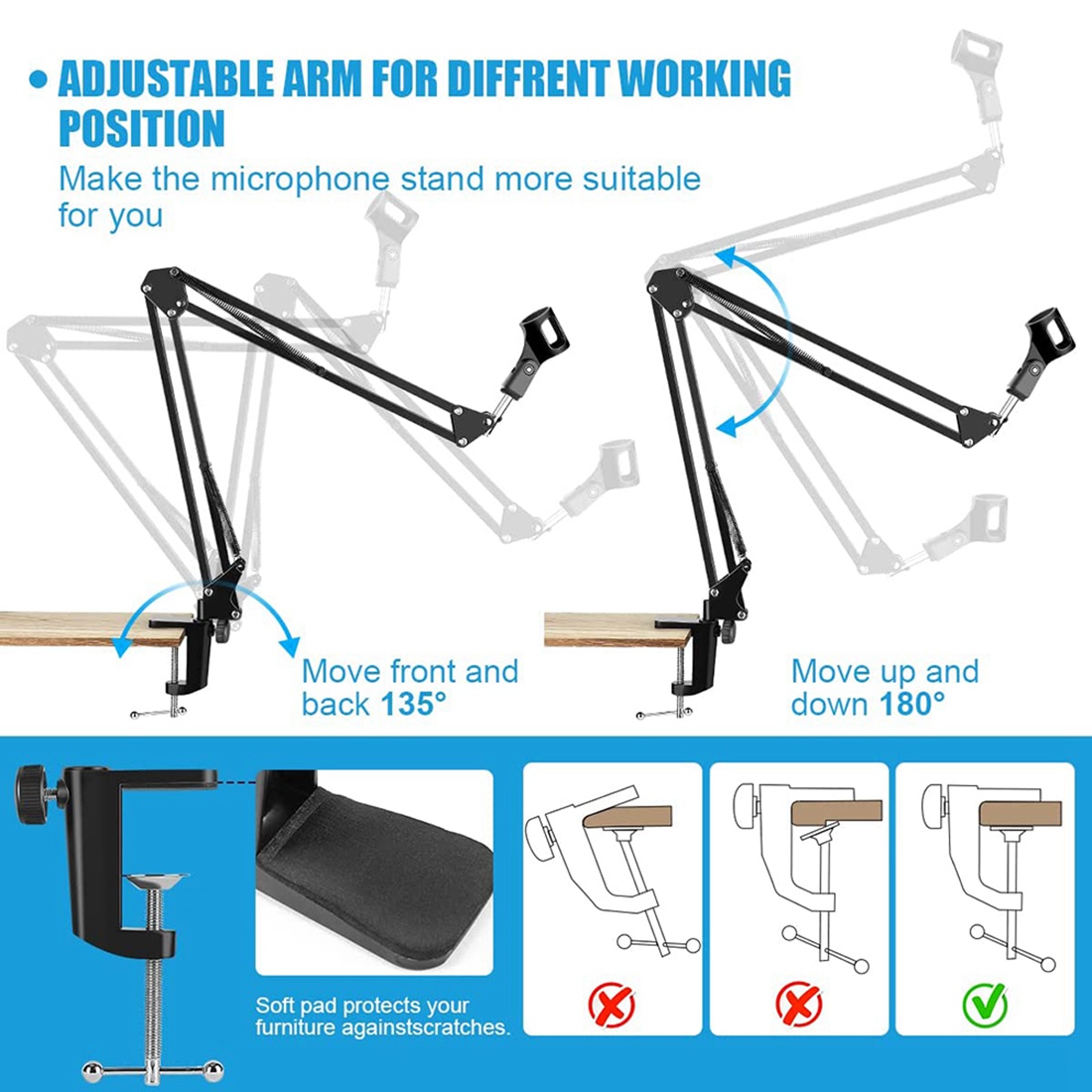 NALFI-Mikrofonständer, verstel – Boom Arm Stand Bewertung und Preis