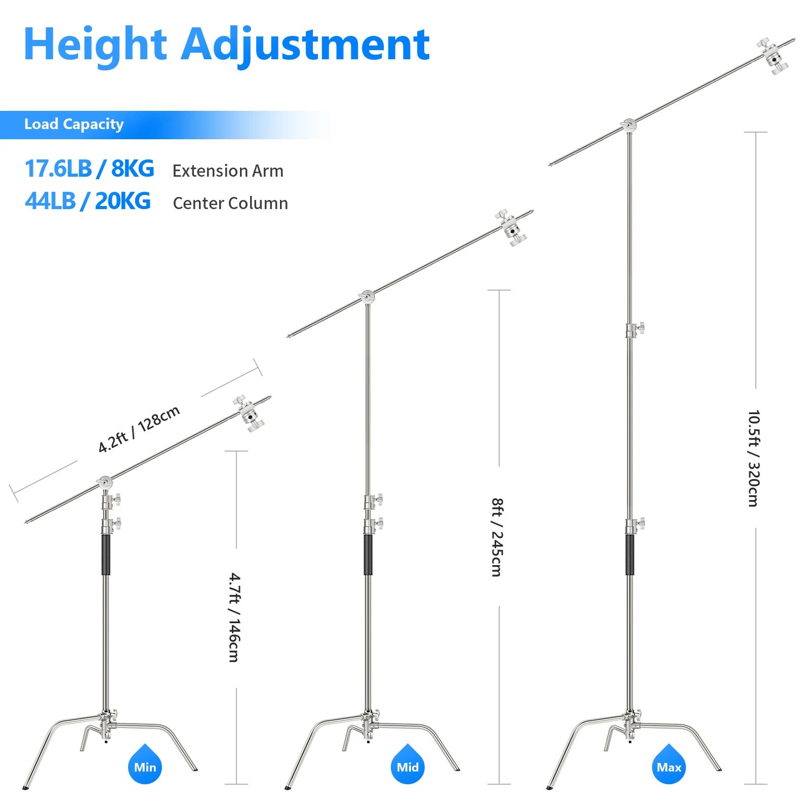 NEEWER Pro 100% Edelstahl Schw – Boom Arm Stand Bewertung und Preis